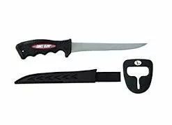 EAGLE CLAW SOFT HANDLE FILLET KNIFE WITH SHEATH AND SHARPENER 6 1/4" BLADE