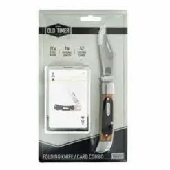 Old Timer Folding Knife With A Deck Of Cards