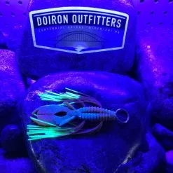 Tightlines UV CR-WSMR-PCTIP3 UV WHISKER SM PUNCH RATTLING 3"-UV CRAW WITH PUMPKIN CHARTREUSE TIP
