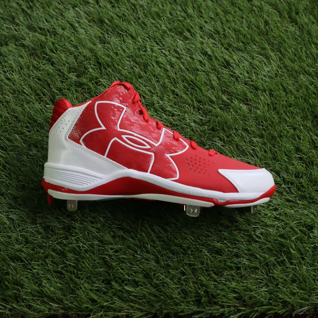UNDERARMOUR IGNITE MID ST CC RED/WHITE BASEBALL CLEATS